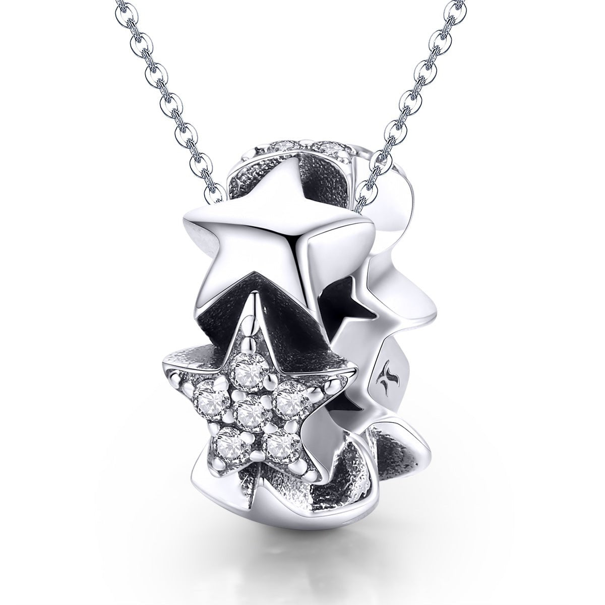 Silver Charm Little Star to Star Clear CZ Spacer Charm For Sale - sursenso Charm