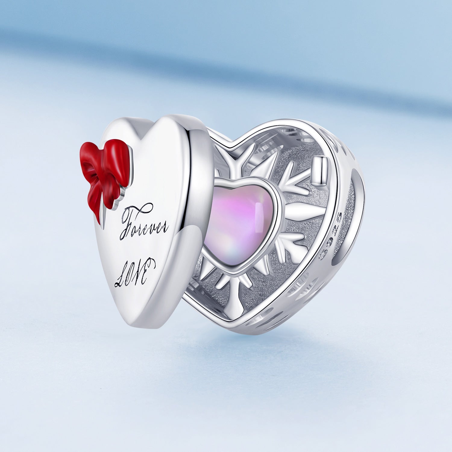 Silver Charm Love Heart Gift Box Opening Charm For Sale - sursenso Charm