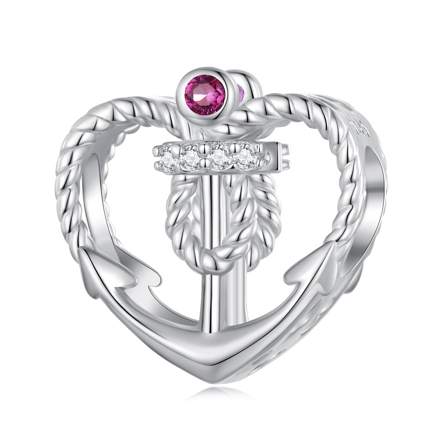 Silver Charm Love Nautical Anchor CZ Charm For Sale - sursenso Charm