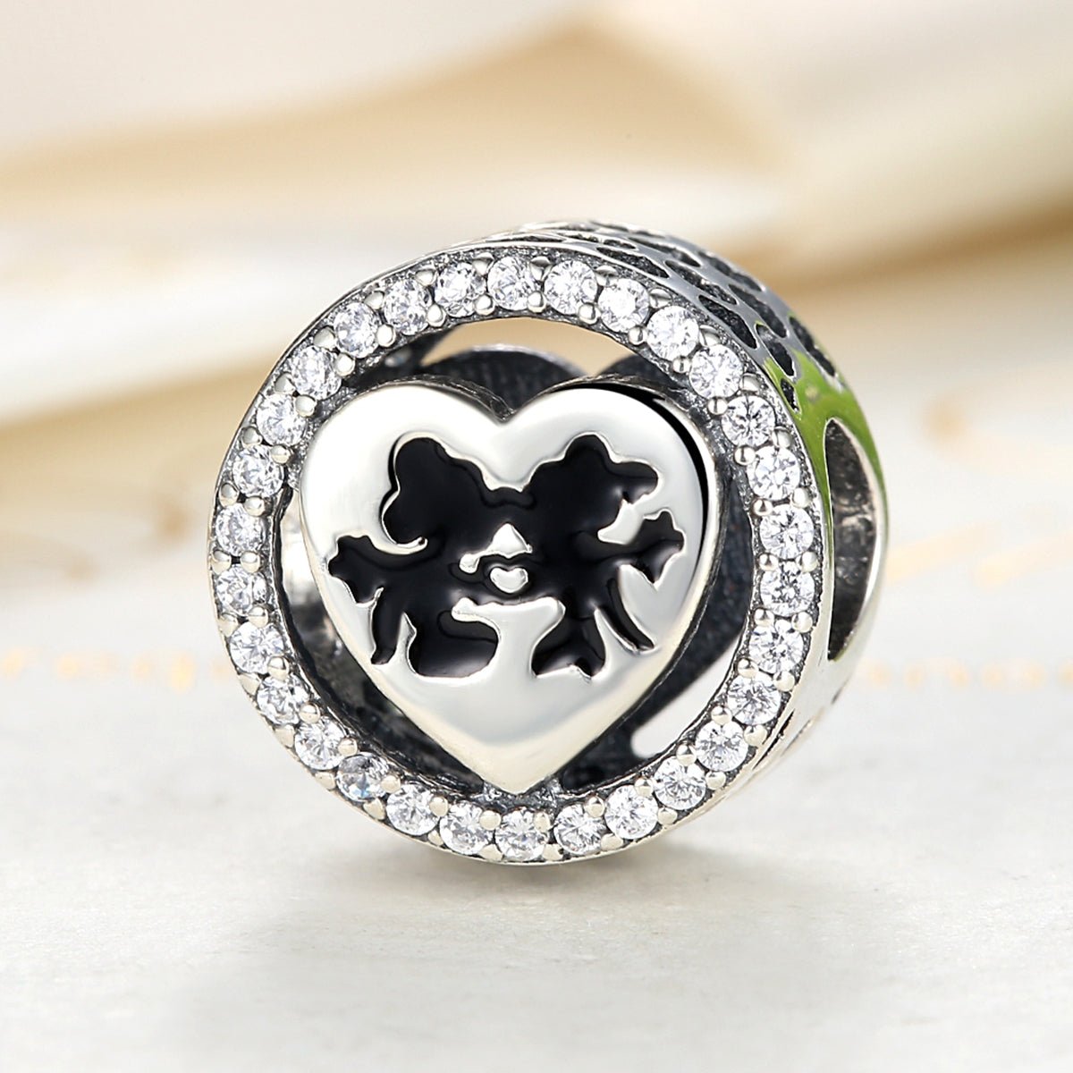 Silver Charm Love of Little Mouse CZ Charm For Sale - sursenso Charm