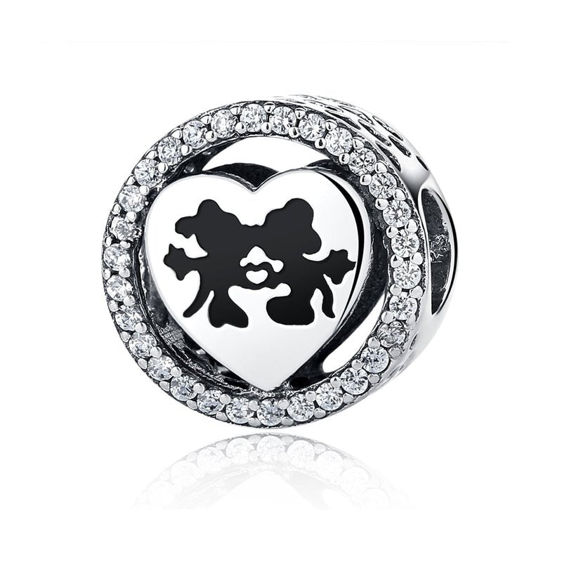 Silver Charm Love of Little Mouse CZ Charm For Sale - sursenso Charm