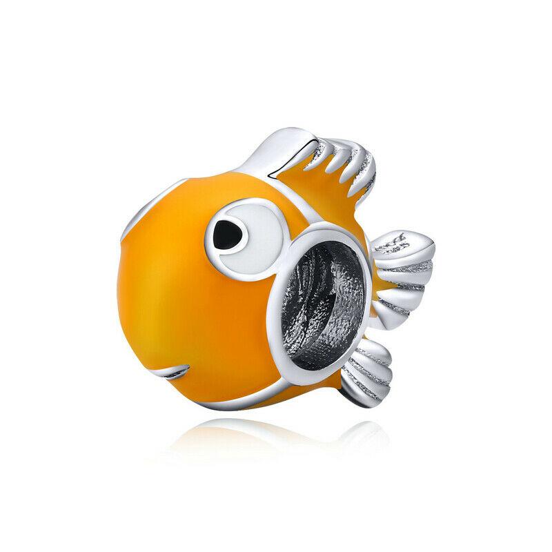 Silver Charm Lovely Orange Clownfish Charm For Sale - sursenso Charm