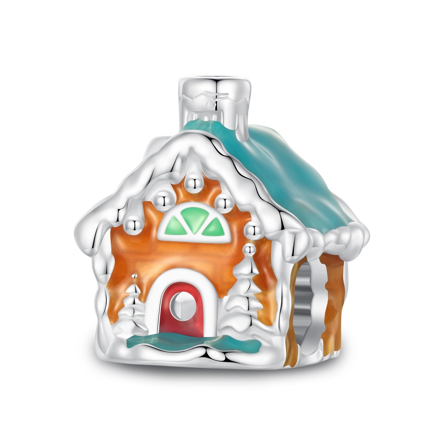 Silver Charm Luminous Christmas House Charm For Sale - sursenso Charm