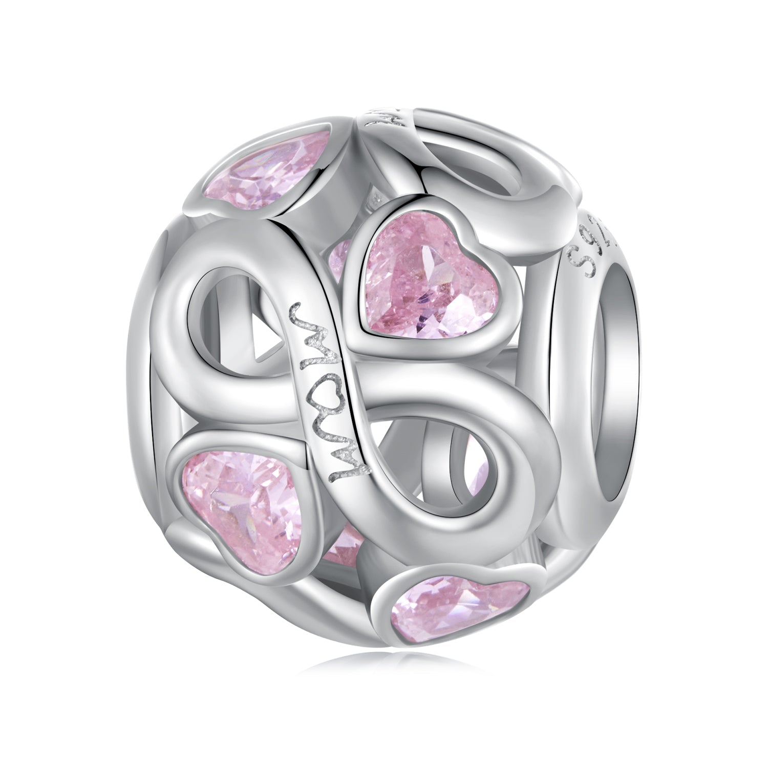 Silver Charm Maternal Love Round CZ Charm For Sale - sursenso Charm