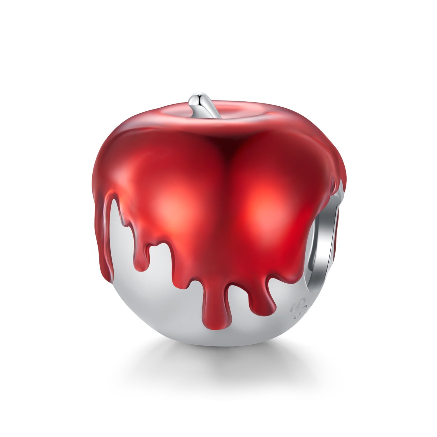 Silver Charm Melted Red Apple Charm For Sale - sursenso Charm