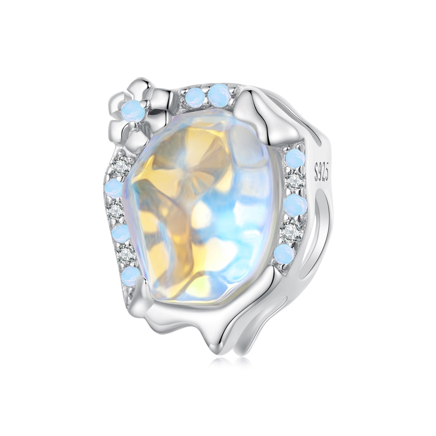 Silver Charm Melting Ice and Snow CZ Charm For Sale - sursenso Charm