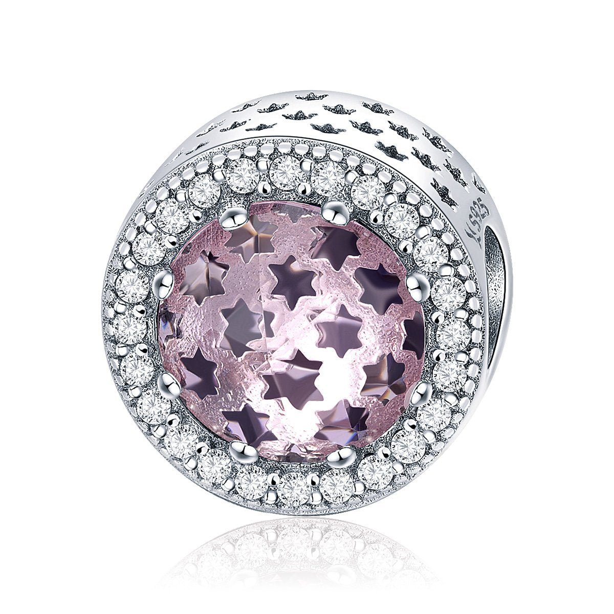 Silver Charm Pink Crystal Starry Sky CZ Charm For Sale - sursenso Charm
