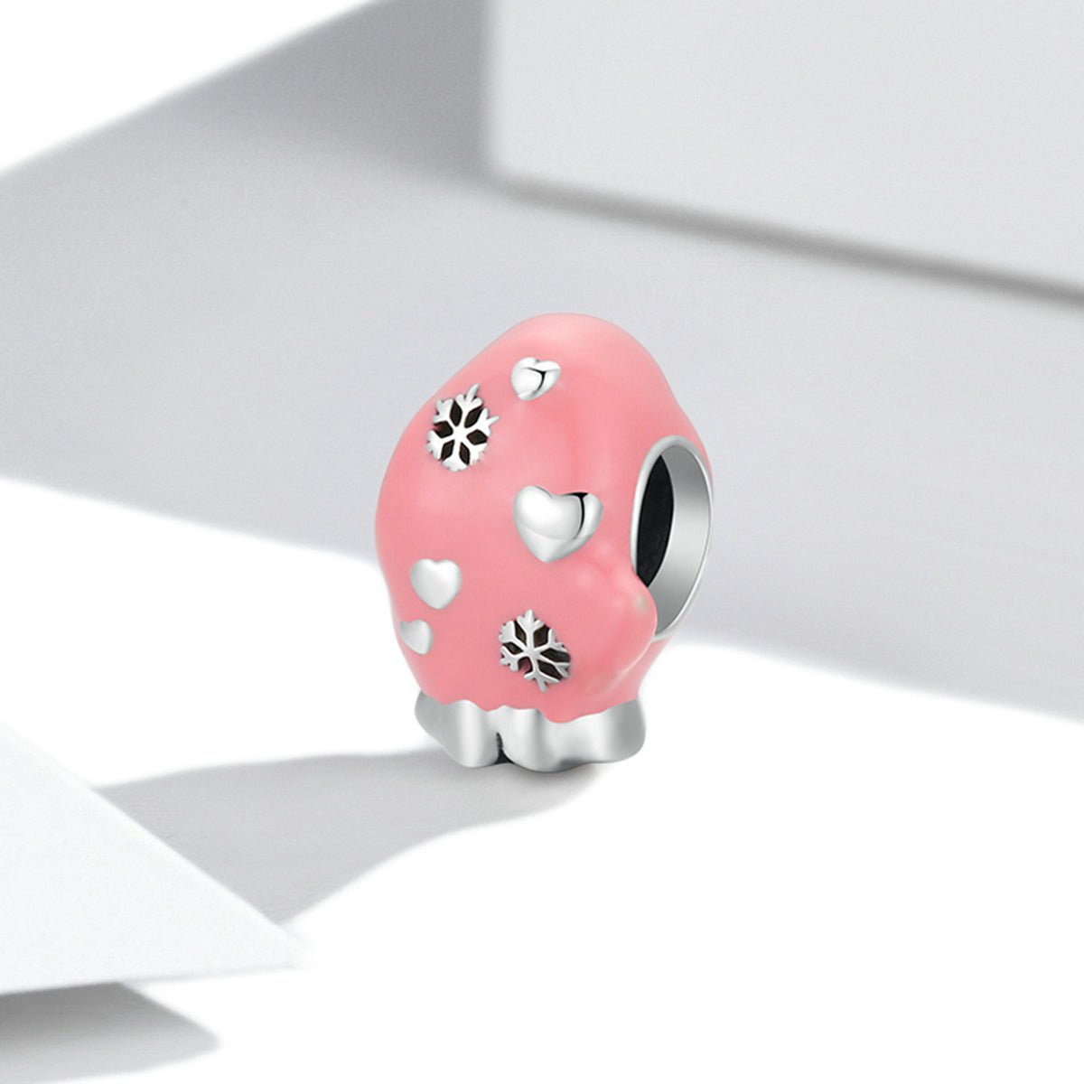 Silver Charm Pink Gloves Love Charm For Sale - sursenso Charm