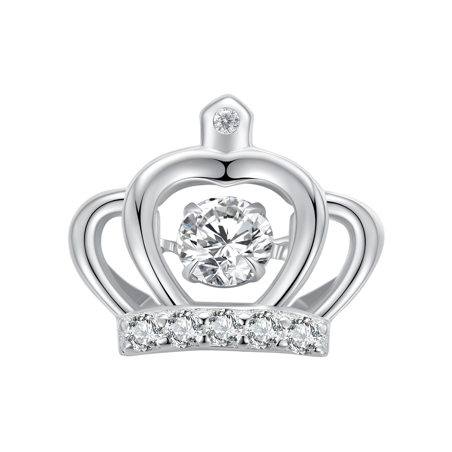 Silver Charm Power Crown CZ Charm For Sale - sursenso Charm