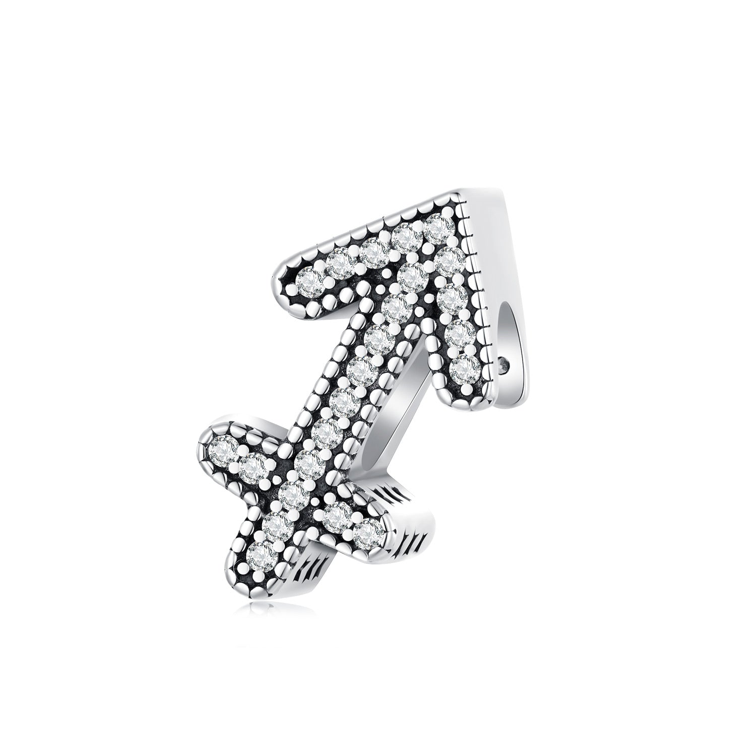 Silver Charm Sagittarius Lucky Sign CZ Charm For Sale - sursenso Charm