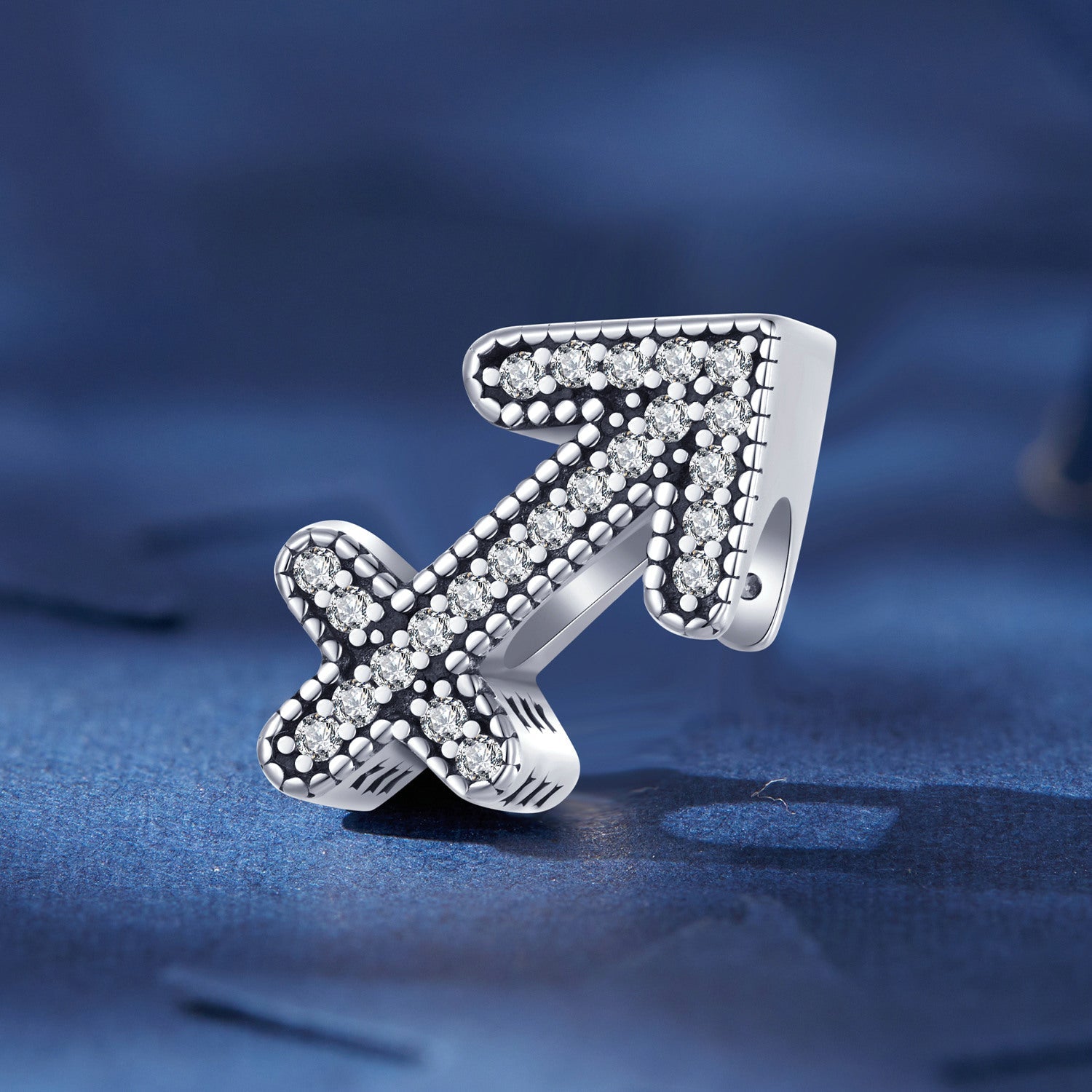 Silver Charm Sagittarius Lucky Sign CZ Charm For Sale - sursenso Charm