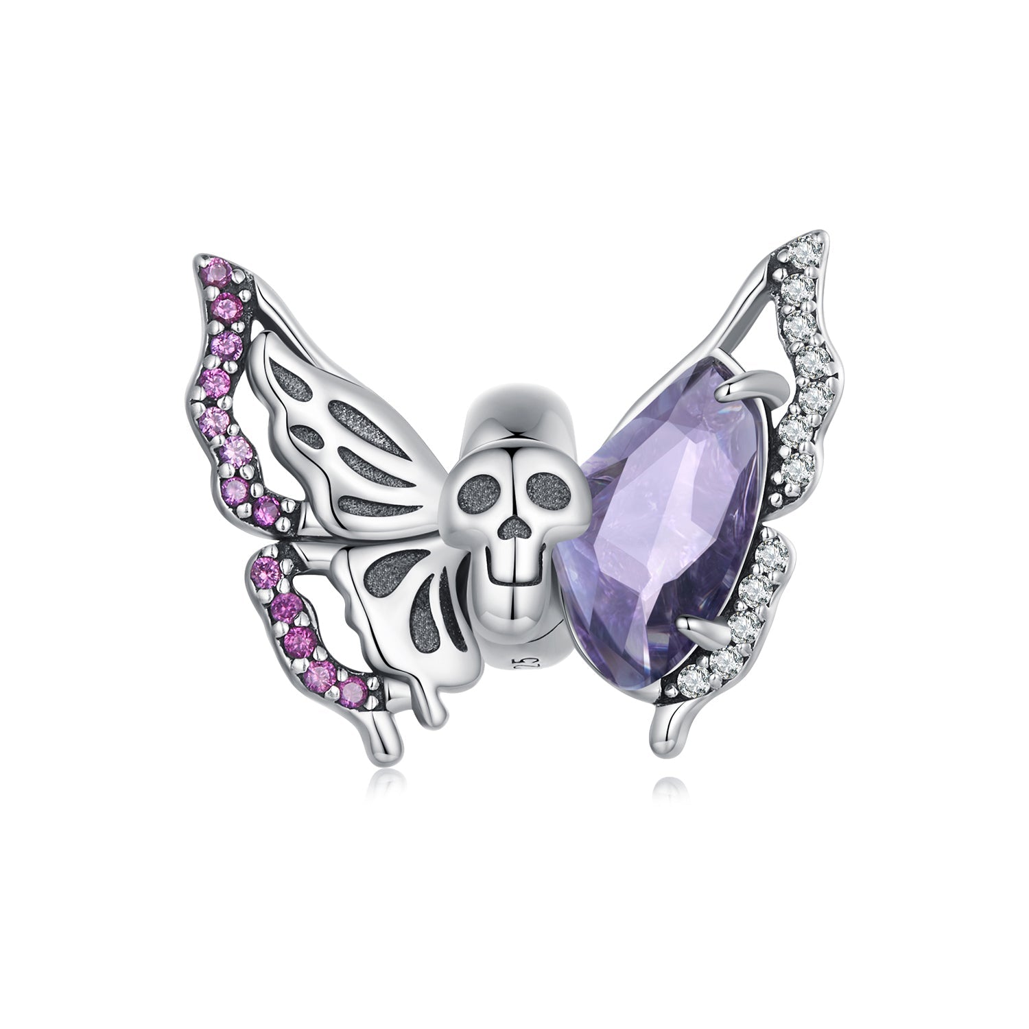 Silver Charm Skeleton Butterfly CZ Charm For Sale - sursenso Charm