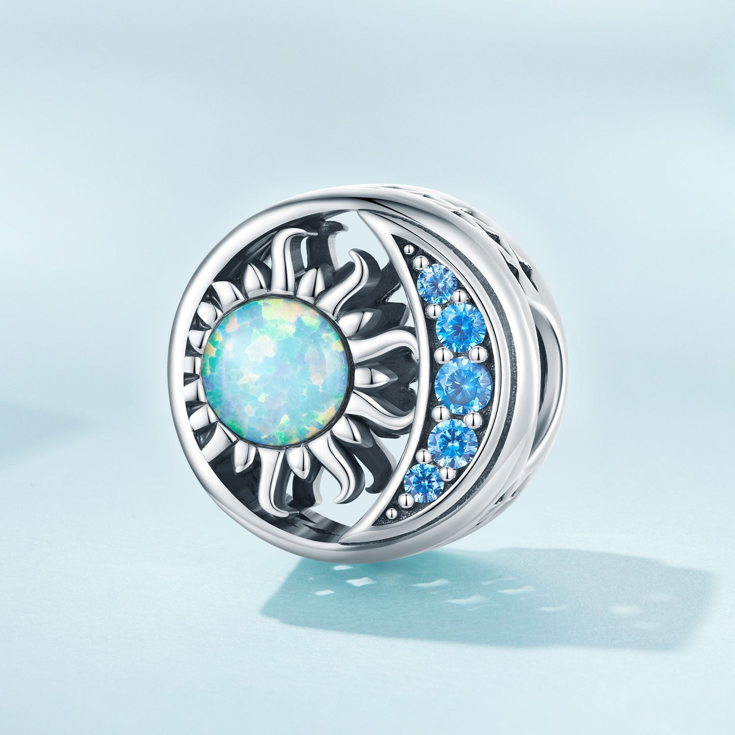 Silver Charm Star Moon Opal Sun God CZ Charm For Sale - sursenso Charm