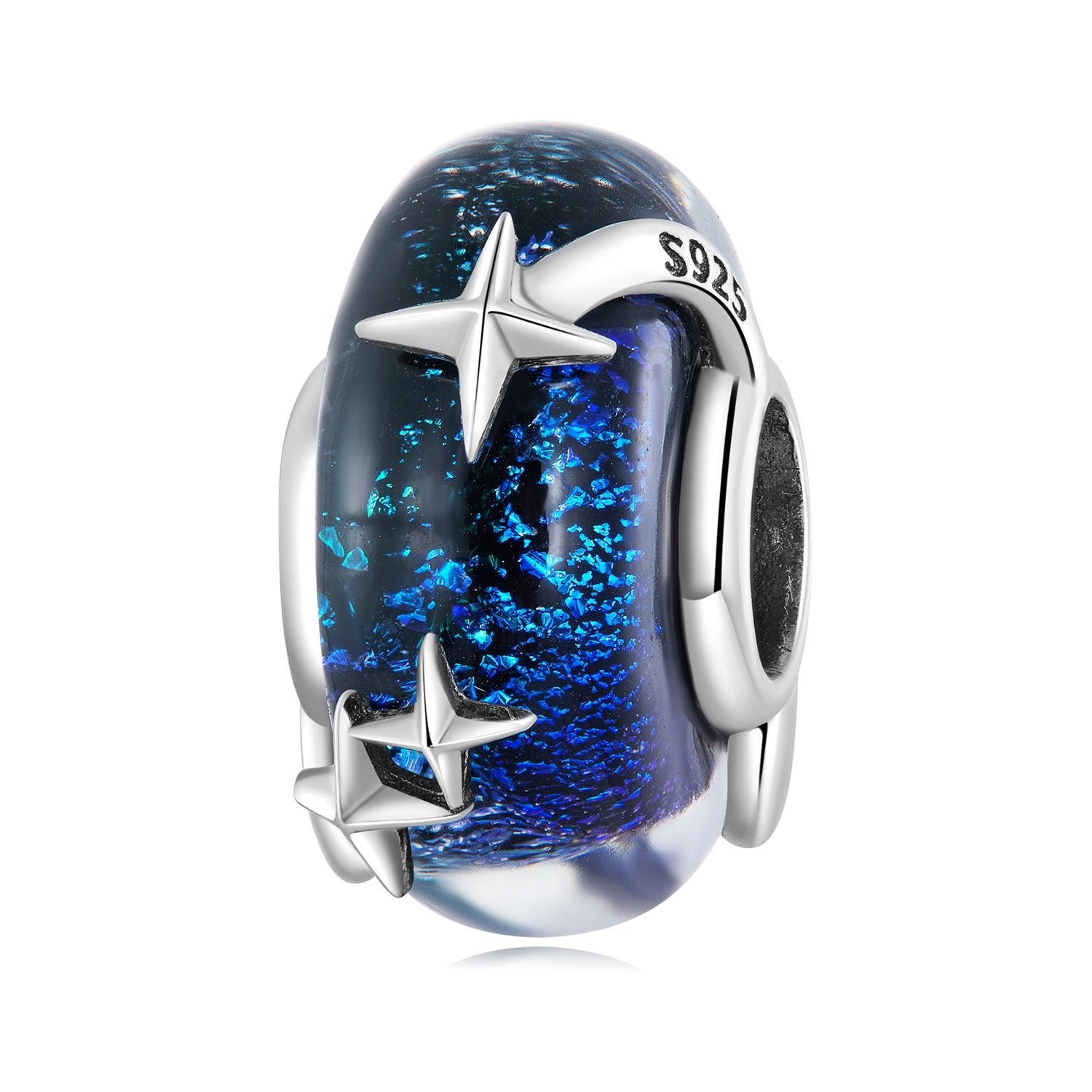 Silver Charm Starry Sky Coloured Glaze Bead Charm For Sale - sursenso Charm
