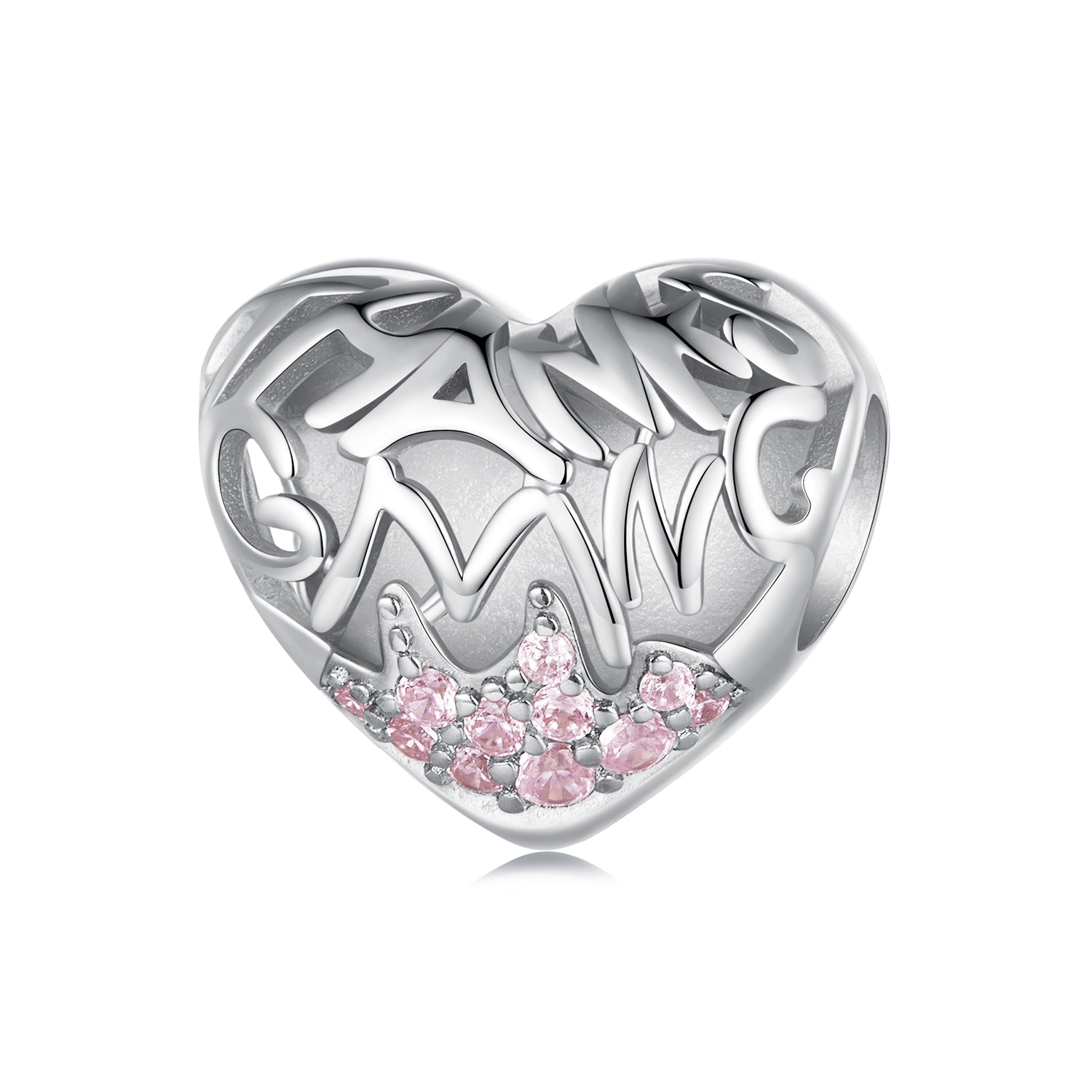 Silver Charm Thanksgiving Heart CZ Charm For Sale - sursenso Charm