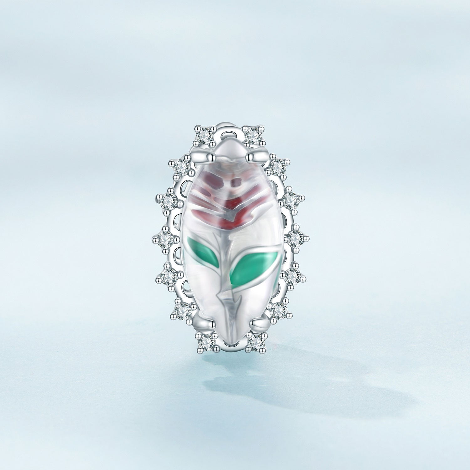Silver Charm The Sealed Rose CZ Charm For Sale - sursenso Charm