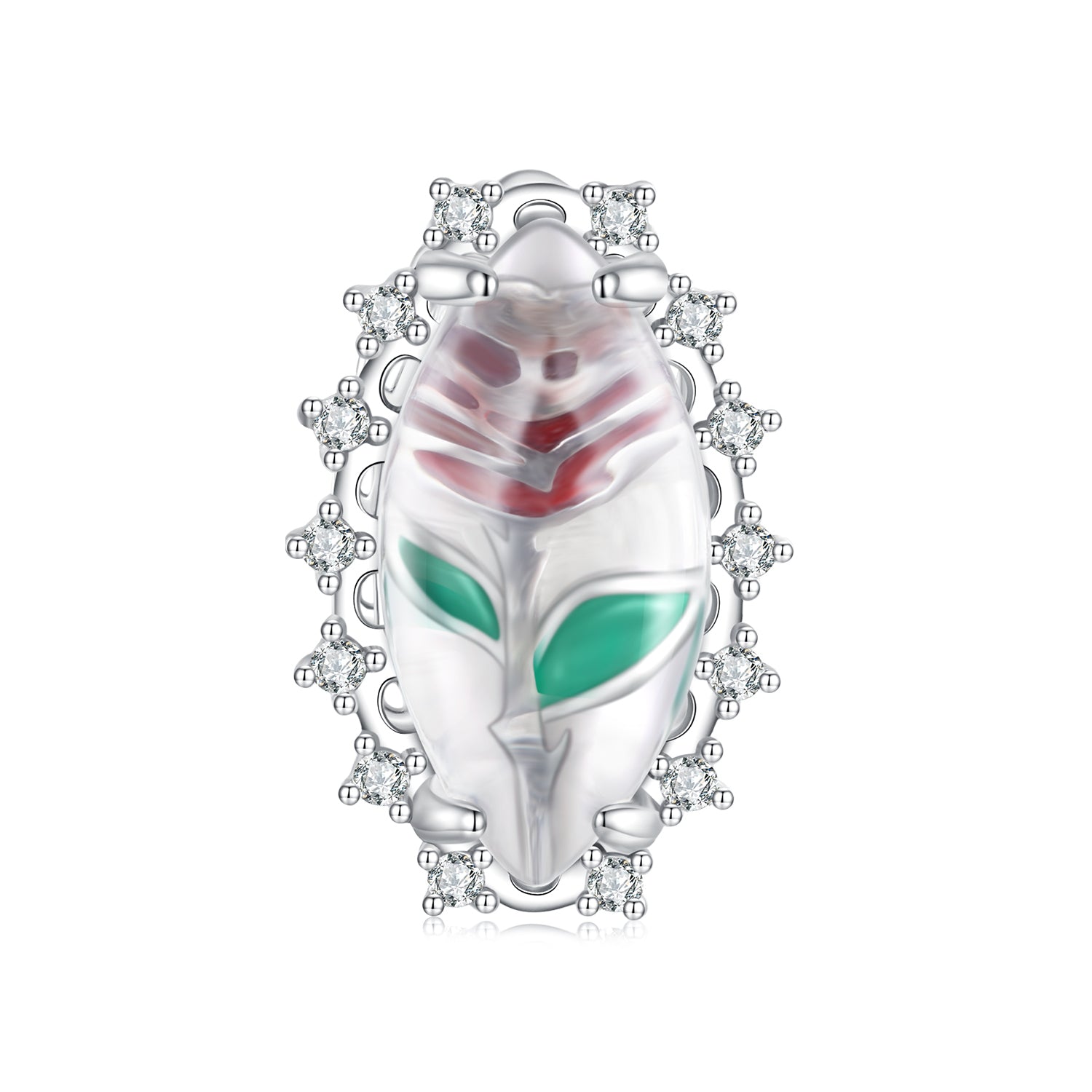 Silver Charm The Sealed Rose CZ Charm For Sale - sursenso Charm
