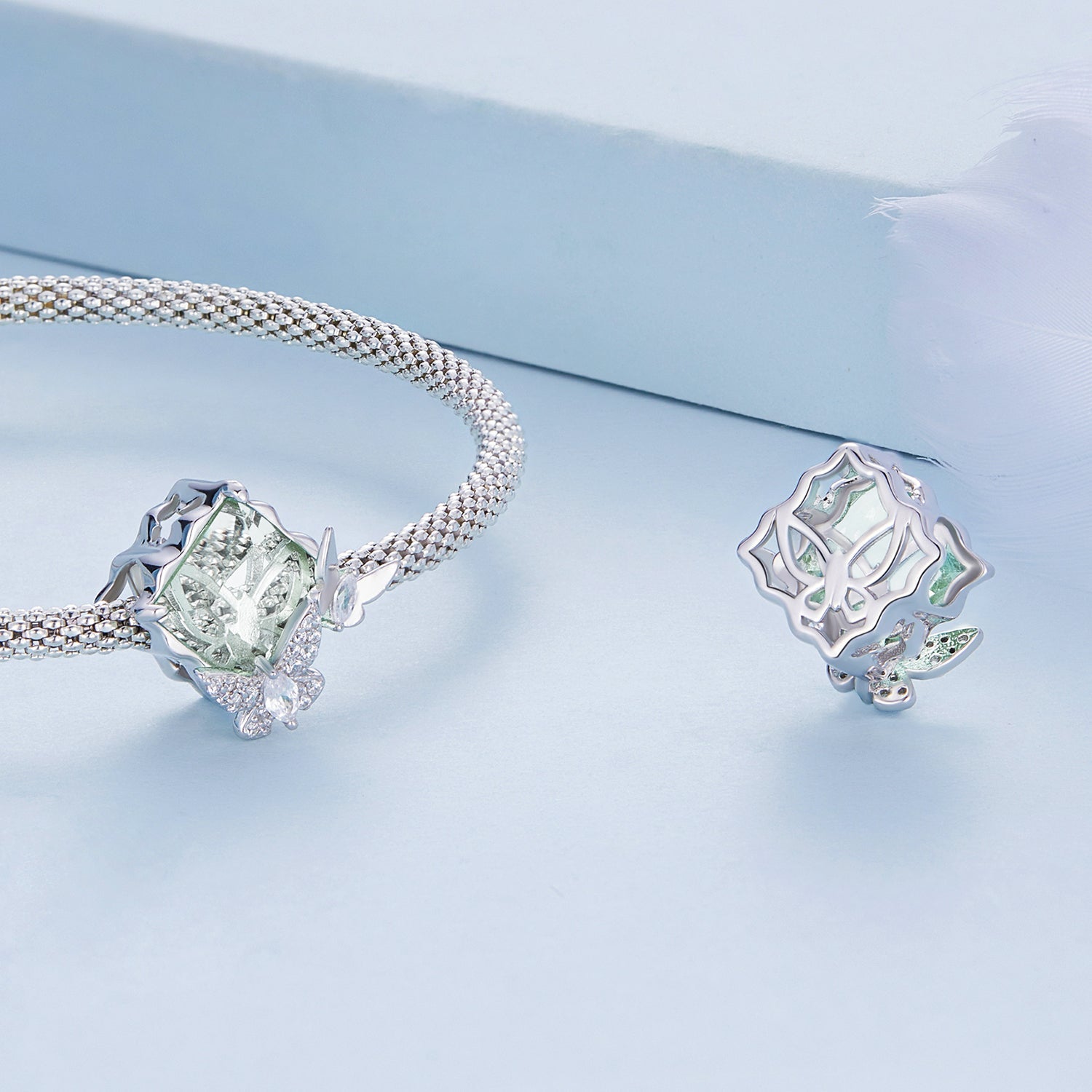 Silver Charm The Wizard of Oz Butterfly CZ Charm For Sale - sursenso Charm