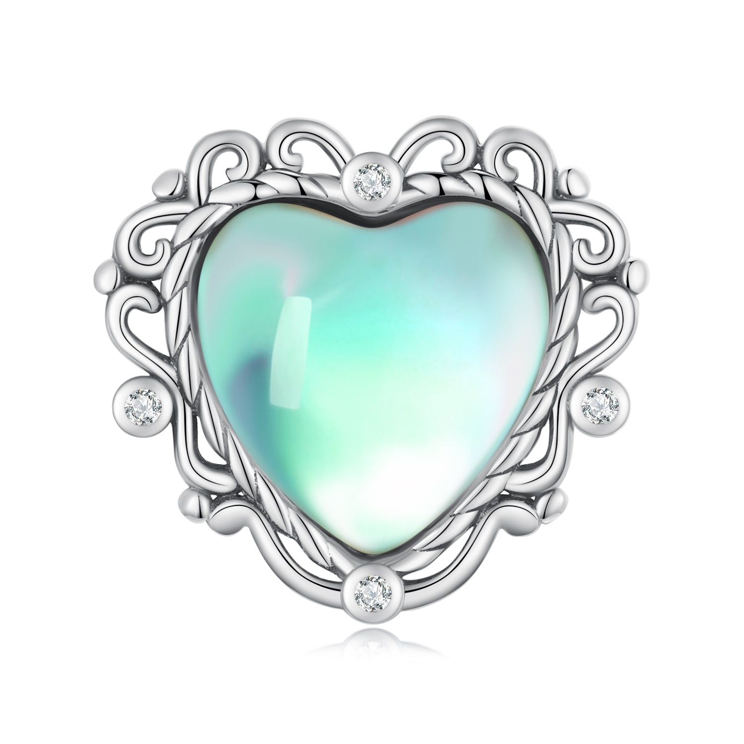 Silver Charm The Wizard of Oz Heart CZ Charm For Sale - sursenso Charm