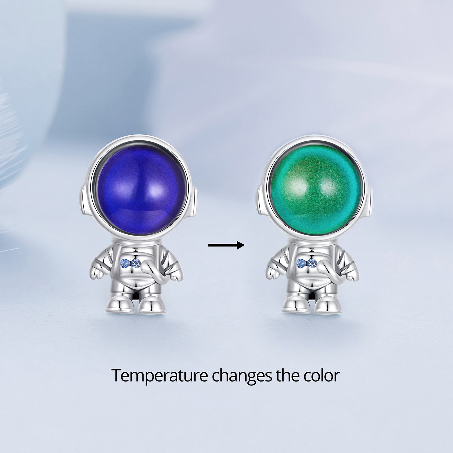 Silver Charm Thermosensitive Astronaut CZ Charm For Sale - sursenso Charm