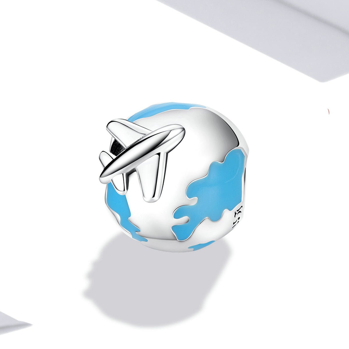Silver Charm Travel Round the World Departure Charm For Sale - sursenso Charm