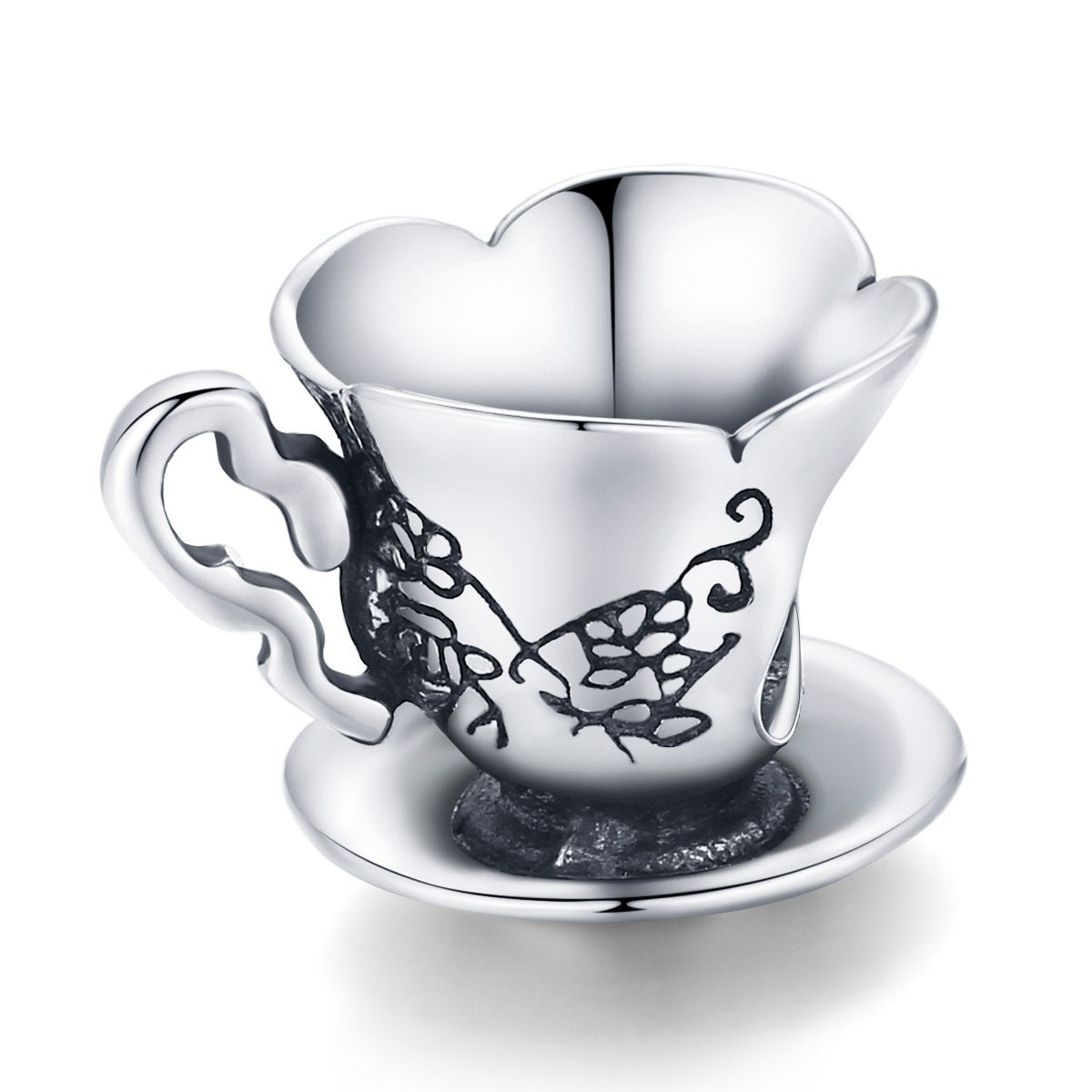 Silver Charm Vintage Retro Teacup Charm For Sale - sursenso Charm