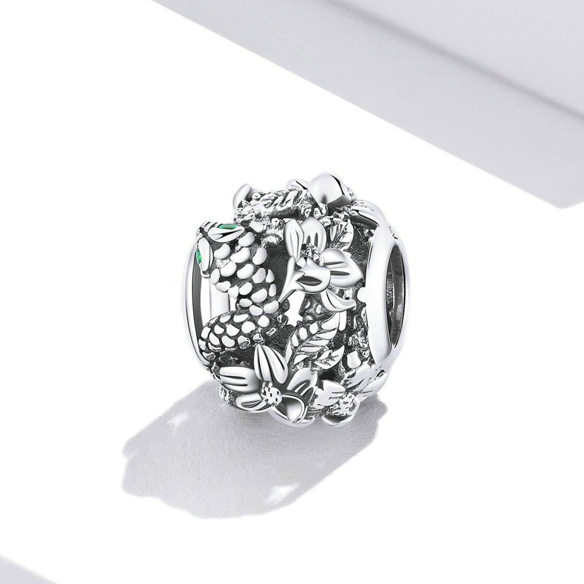 Silver Charm Vintage Snake CZ Charm For Sale - sursenso Charm