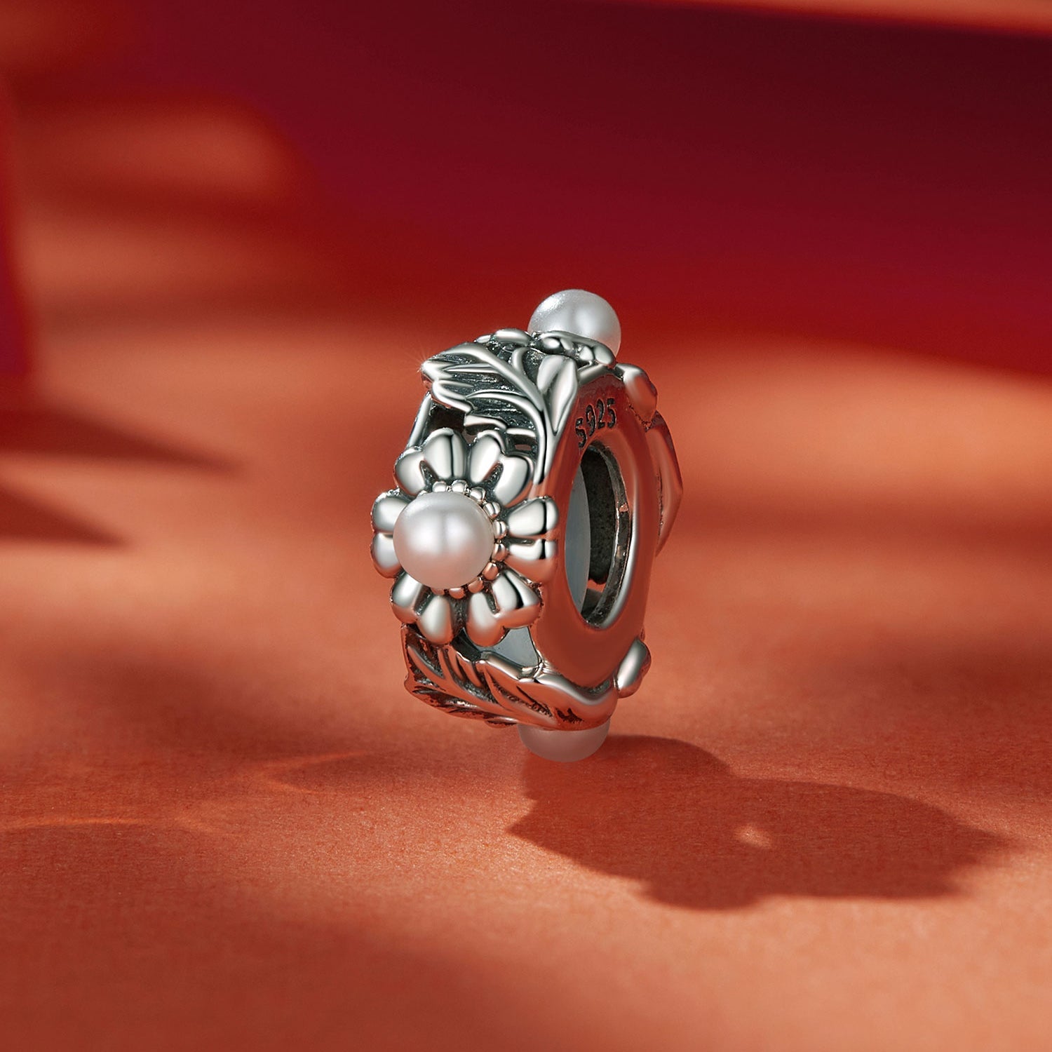 Silver Charm Vintage Vine Flowers Charm For Sale - sursenso Charm