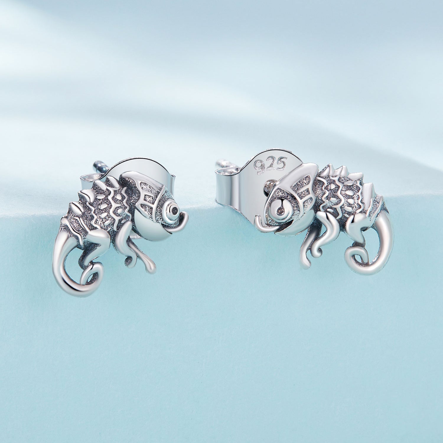 Silver Earrings Chameleon Stud Earrings For Sale - sursenso Earring