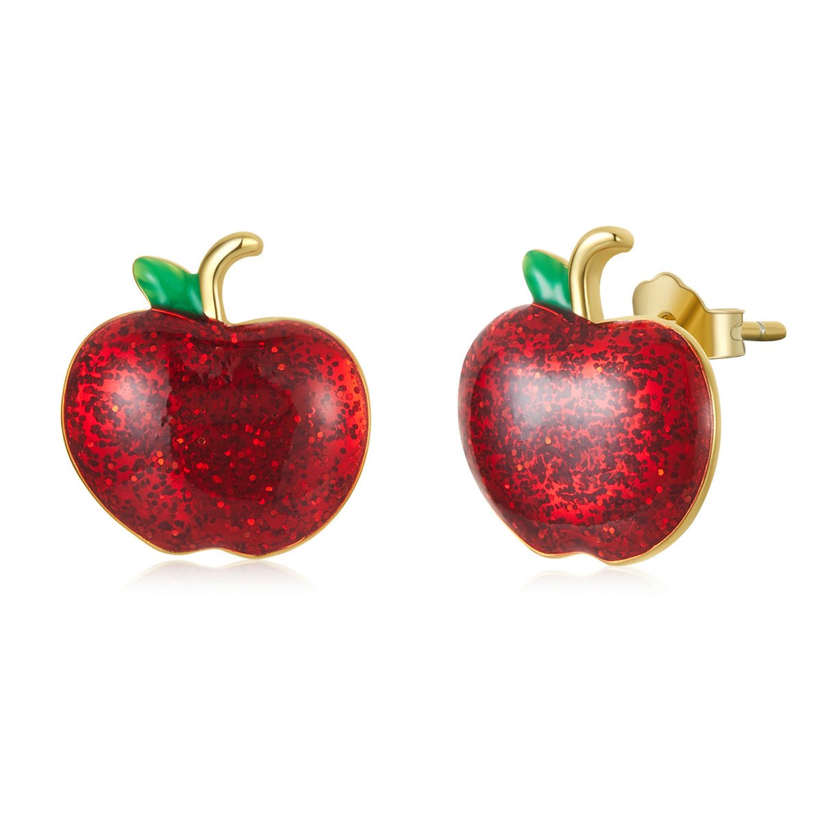 Silver Earrings Christmas Apple Gold Plated Stud Earrings For Sale - sursenso Earring