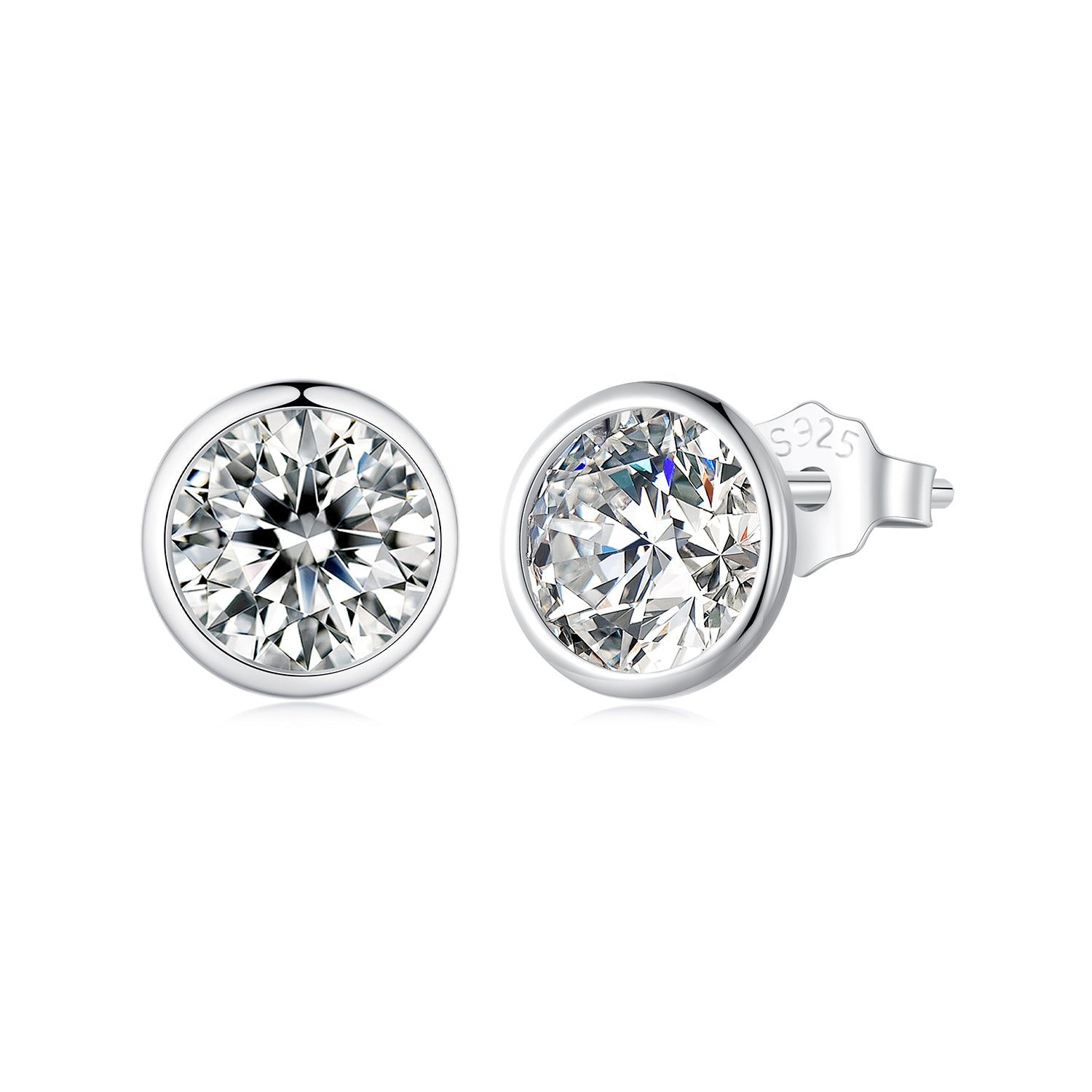 Silver Earrings Circular Flare CZ Stud Earrings For Sale - sursenso Earring