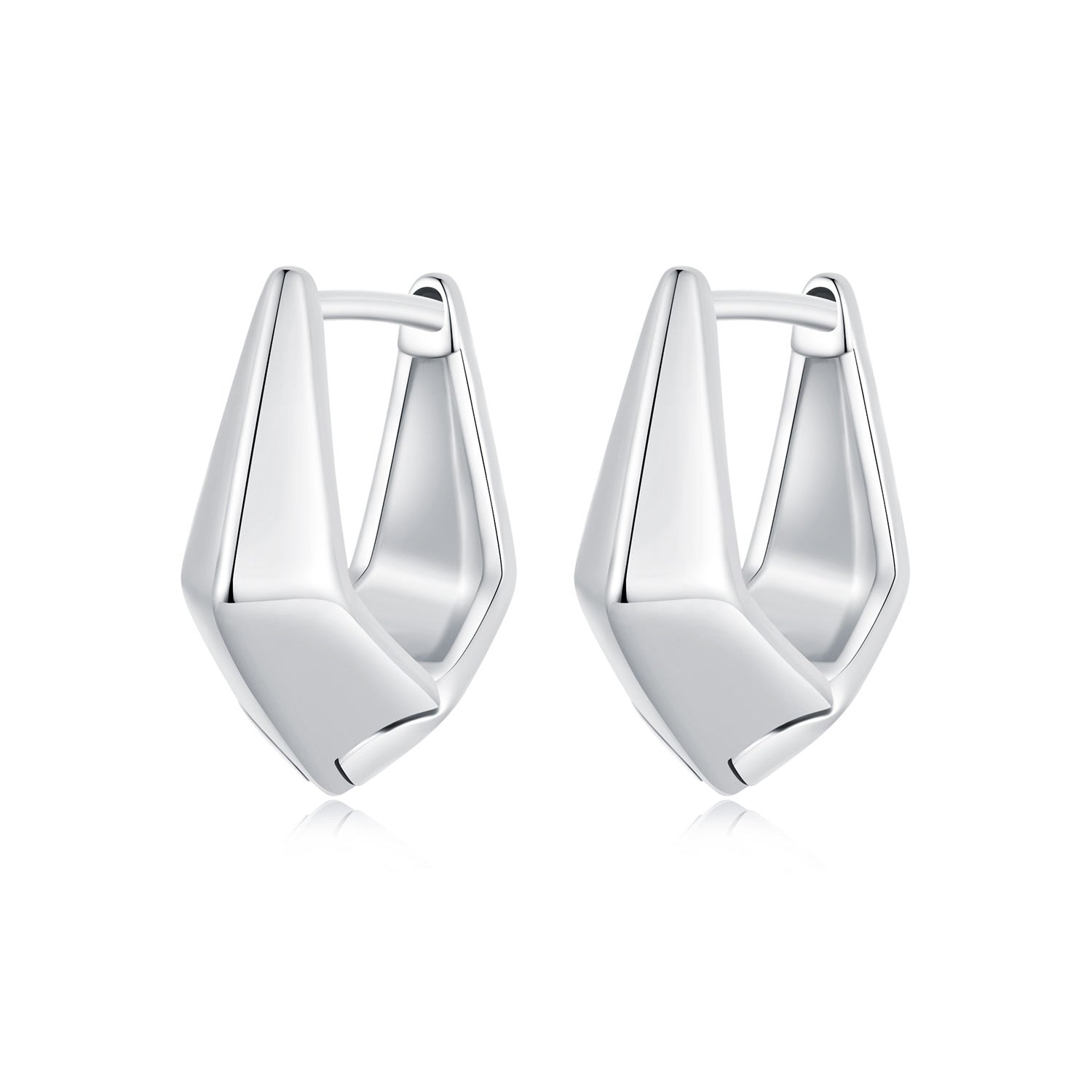 Silver Earrings Delicate Geometric Hoop Earrings For Sale - sursenso Earring