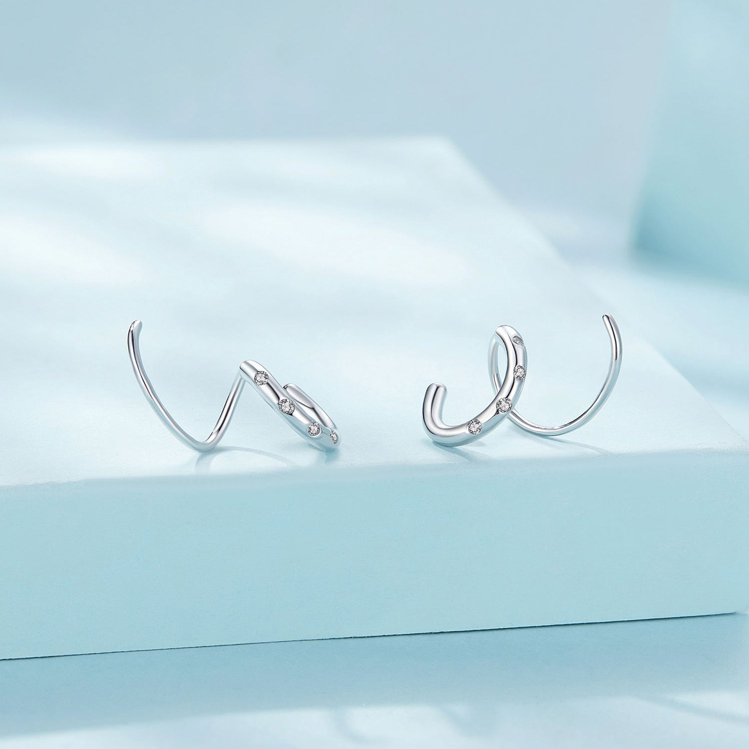 Silver Earrings Double Circle Hoop Earrings For Sale - sursenso Earring
