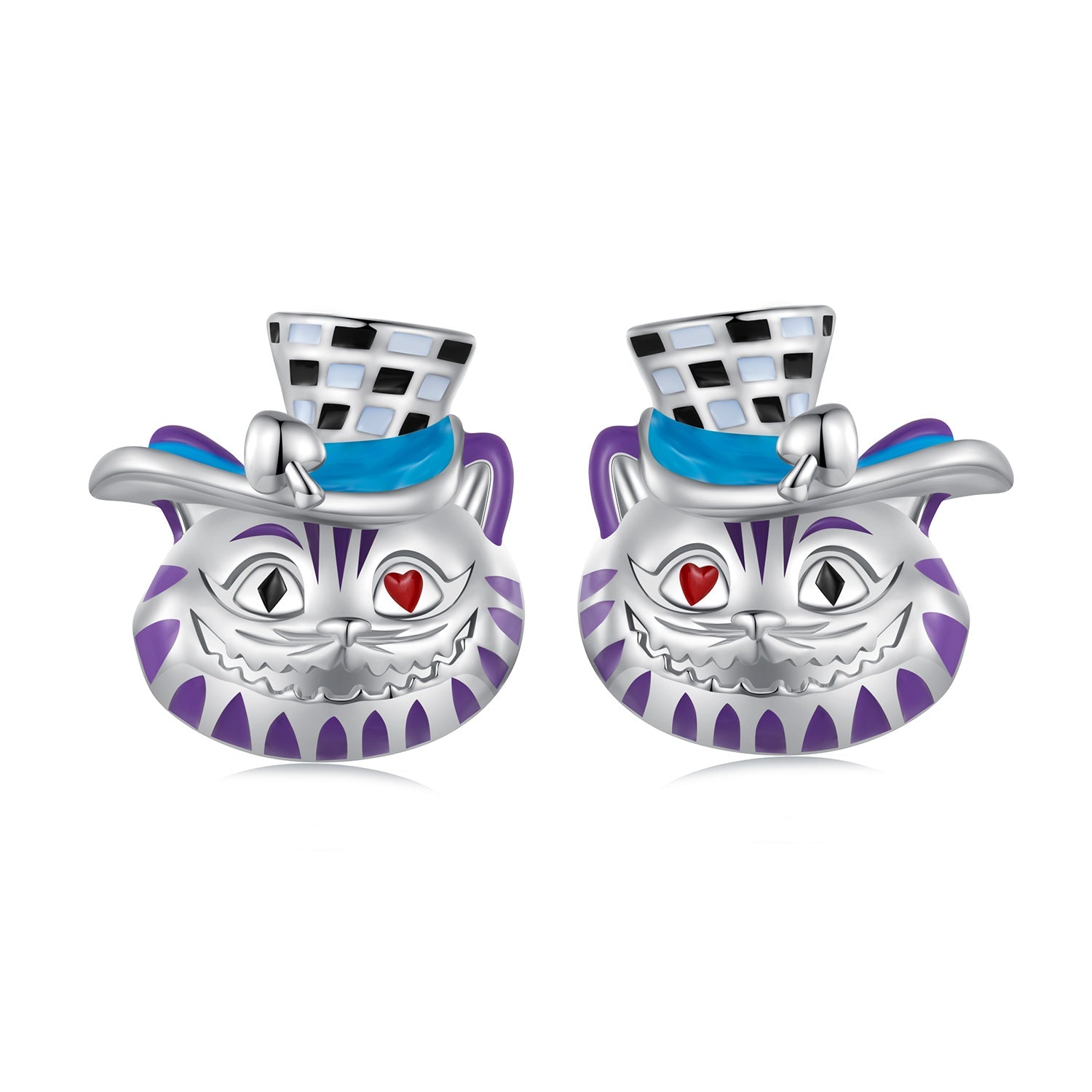 Silver Earrings Freaky Magician Cat Stud Earrings For Sale - sursenso Earring