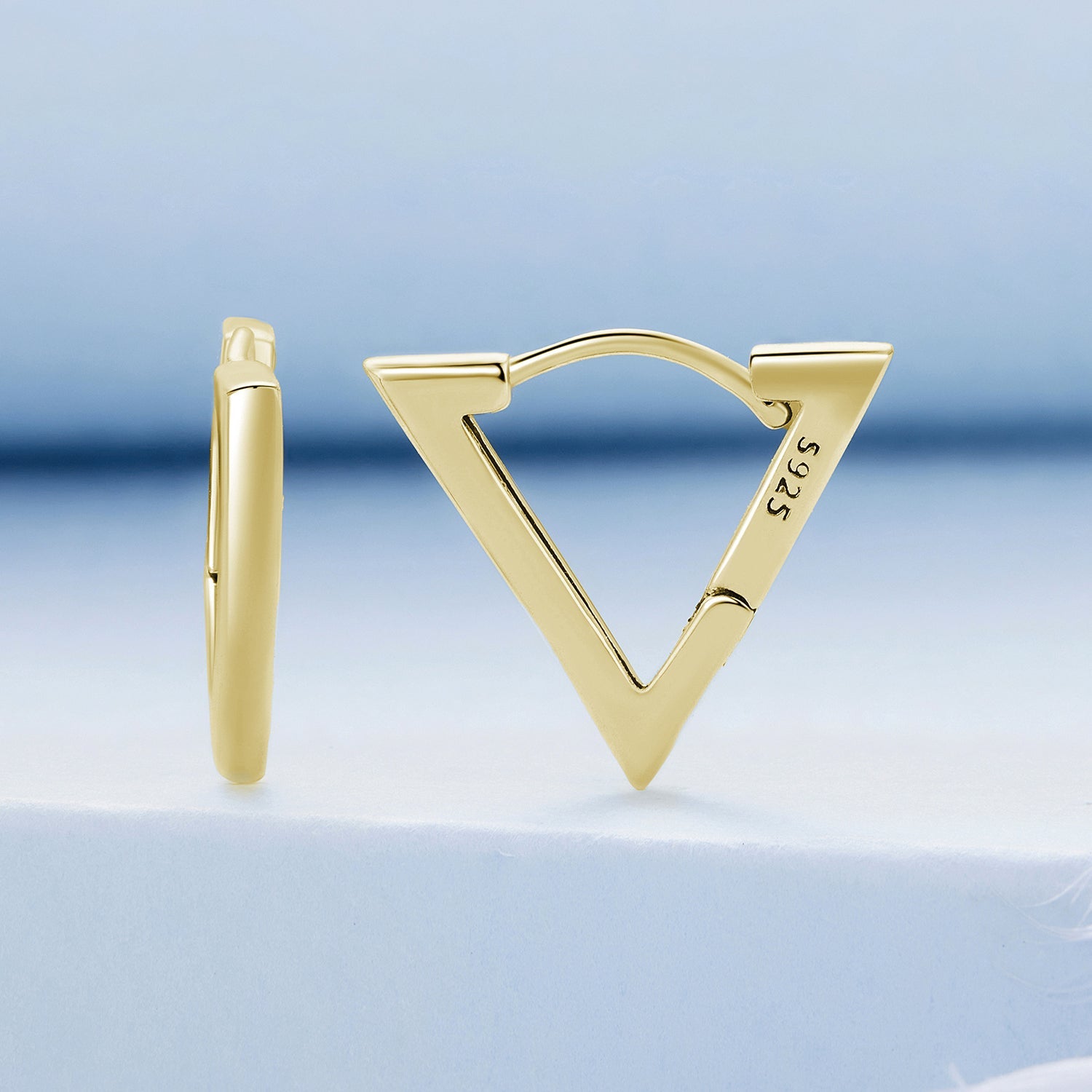 Silver Earrings Golden Simple Triangle Hoop Earrings For Sale - sursenso Earring