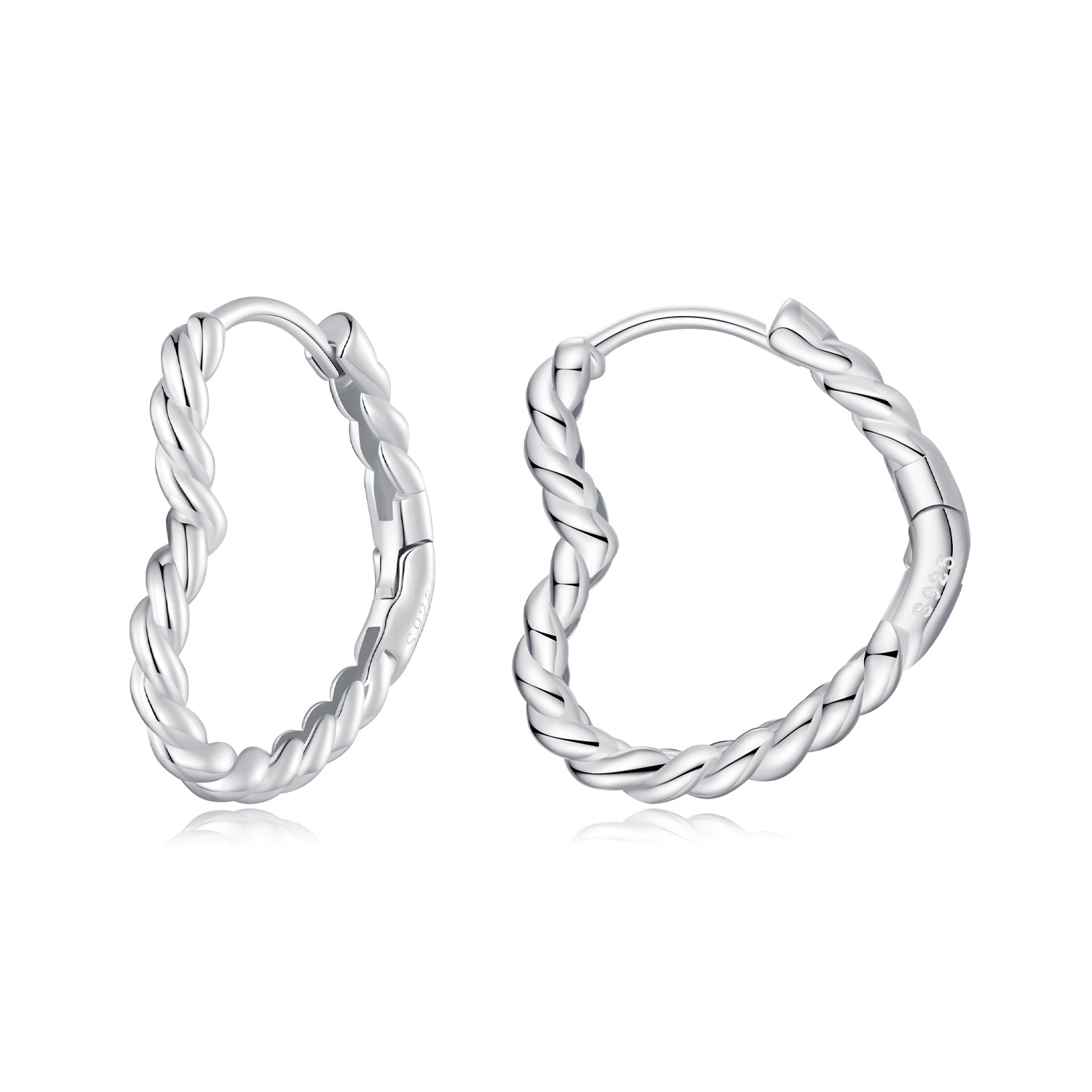 Silver Earrings Heart Shaped Rope Hoop Earrings For Sale - sursenso Earring
