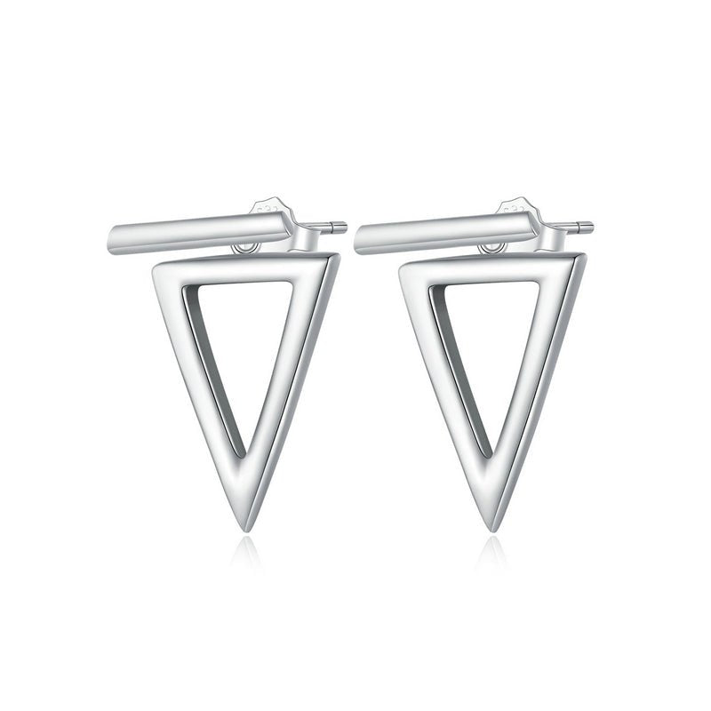 Silver Earrings Inverted Triangle Stud Earrings For Sale - sursenso Earring
