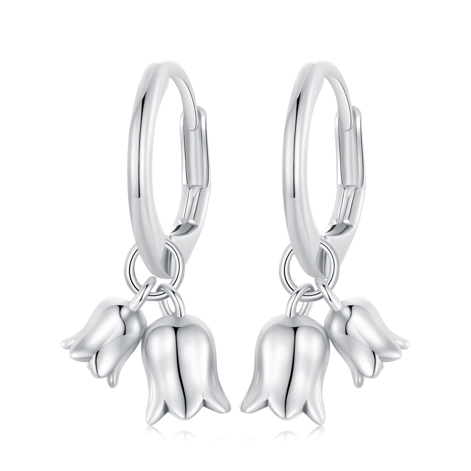 Silver Earrings Lily of the Valley Hoop Earrings For Sale - sursenso Earring