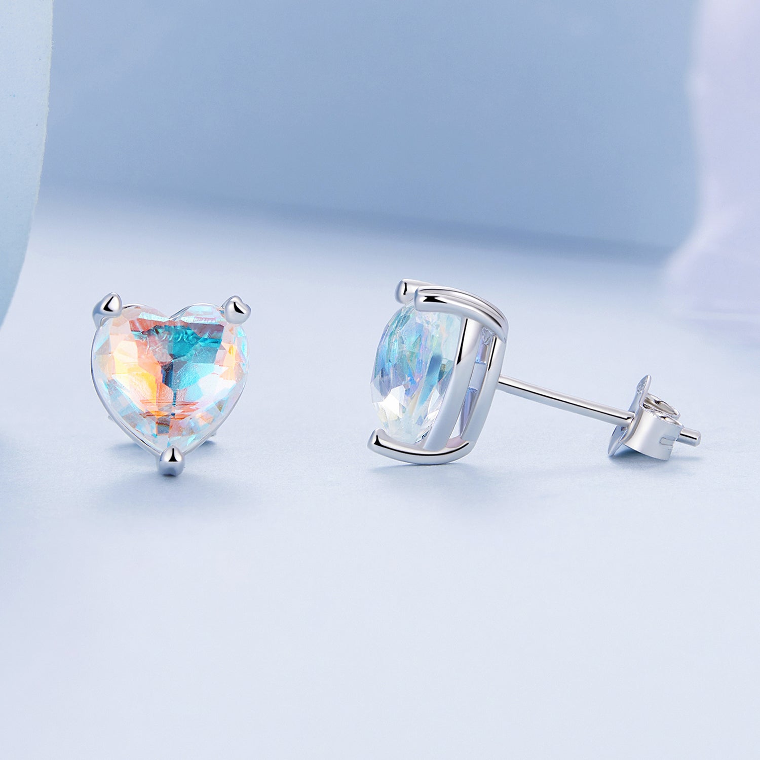 Silver Earrings Love Magic Color Glass Stud Earrings For Sale - sursenso Earring