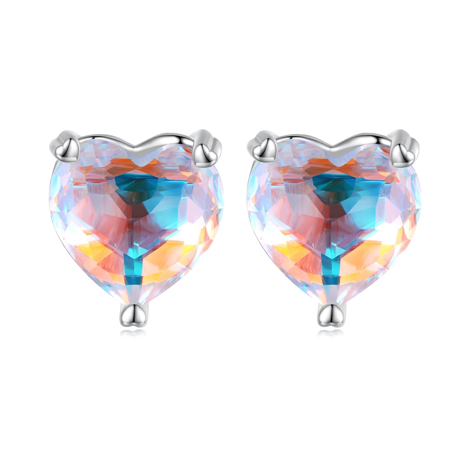 Silver Earrings Love Magic Color Glass Stud Earrings For Sale - sursenso Earring