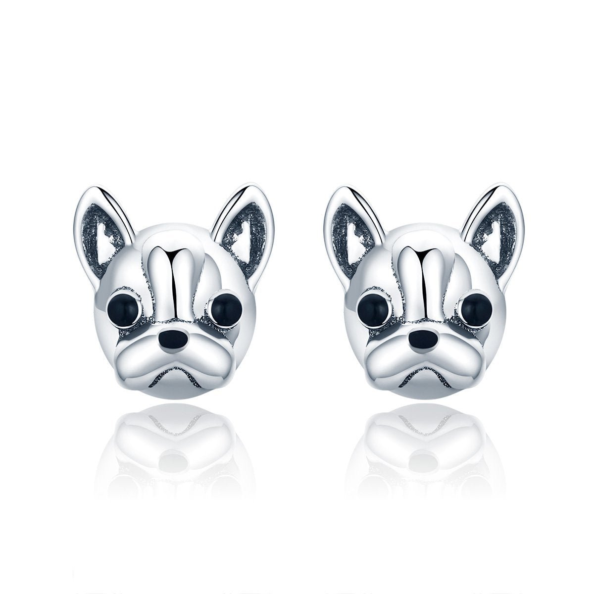 Silver Earrings Loyal Partner Bulldog Doggy Stud Earrings For Sale - sursenso Earring