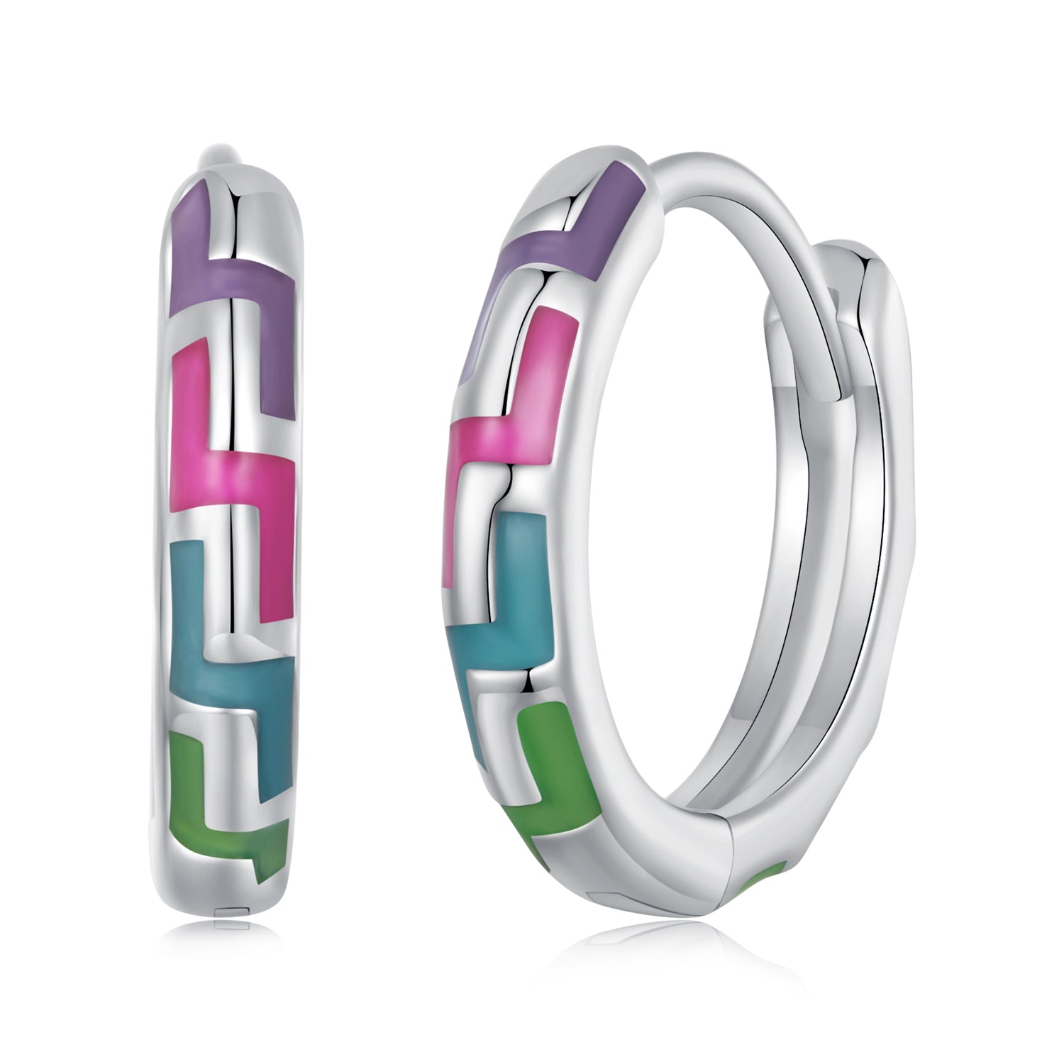 Silver Earrings Luminous Cyber Hoop Earrings For Sale - sursenso Earring