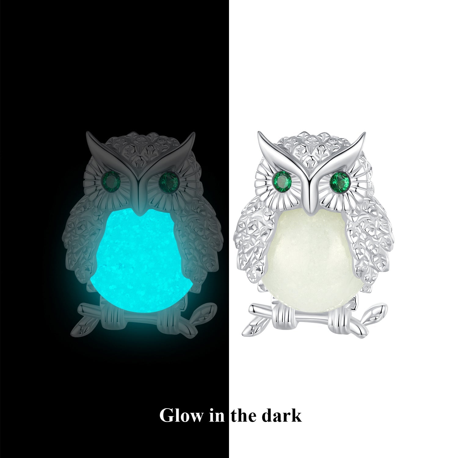 Silver Earrings Luminous Owl CZ Stud Earrings For Sale - sursenso Earring