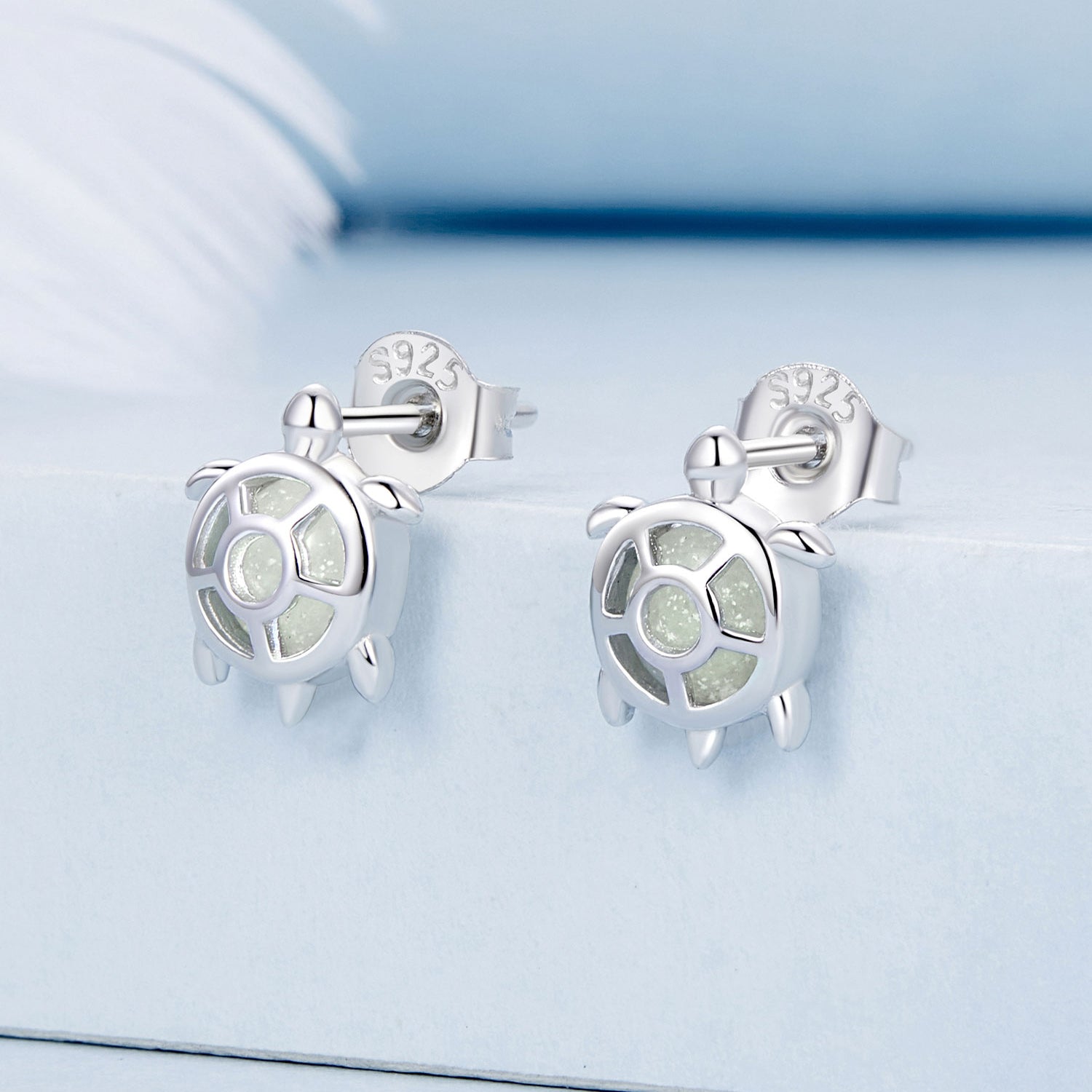 Silver Earrings Luminous Sea turtle Stud Earrings For Sale - sursenso Earring