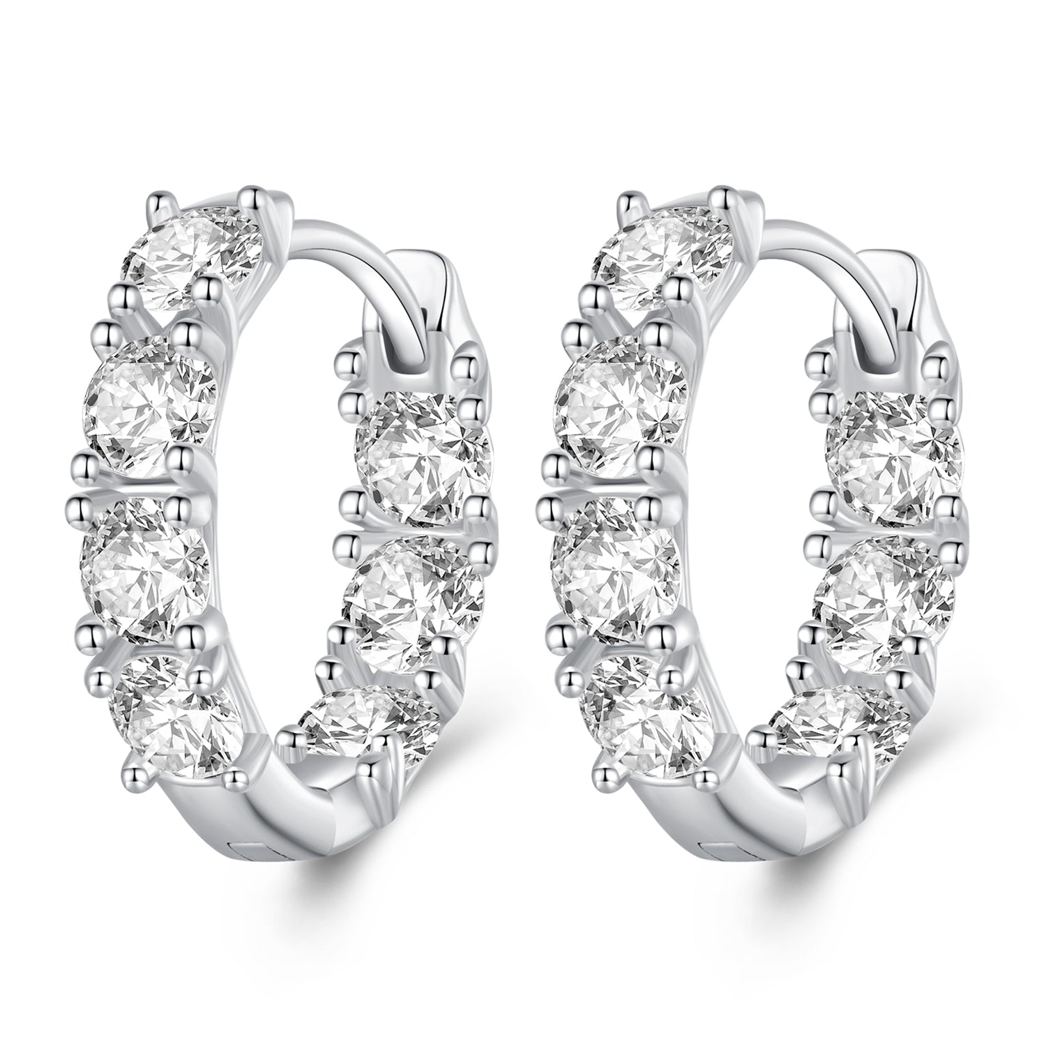 Silver Earrings Luxury All Inclusive CZ Hoop Earrings For Sale - sursenso Earring