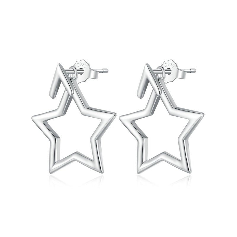 Silver Earrings Pentagram Stud Earrings For Sale - sursenso Earring
