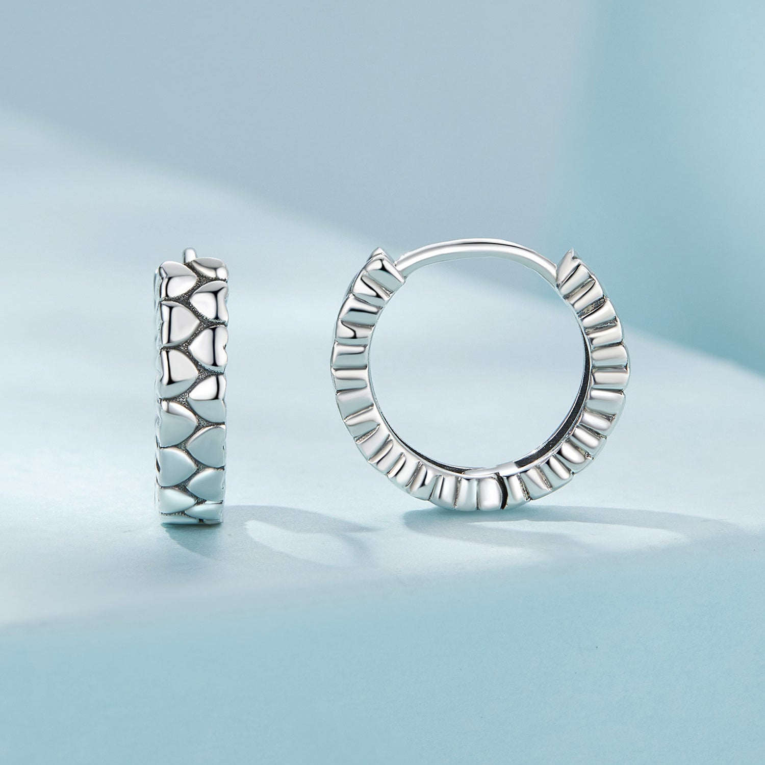 Silver Earrings Retro Love Hoop Earrings For Sale - sursenso Earring