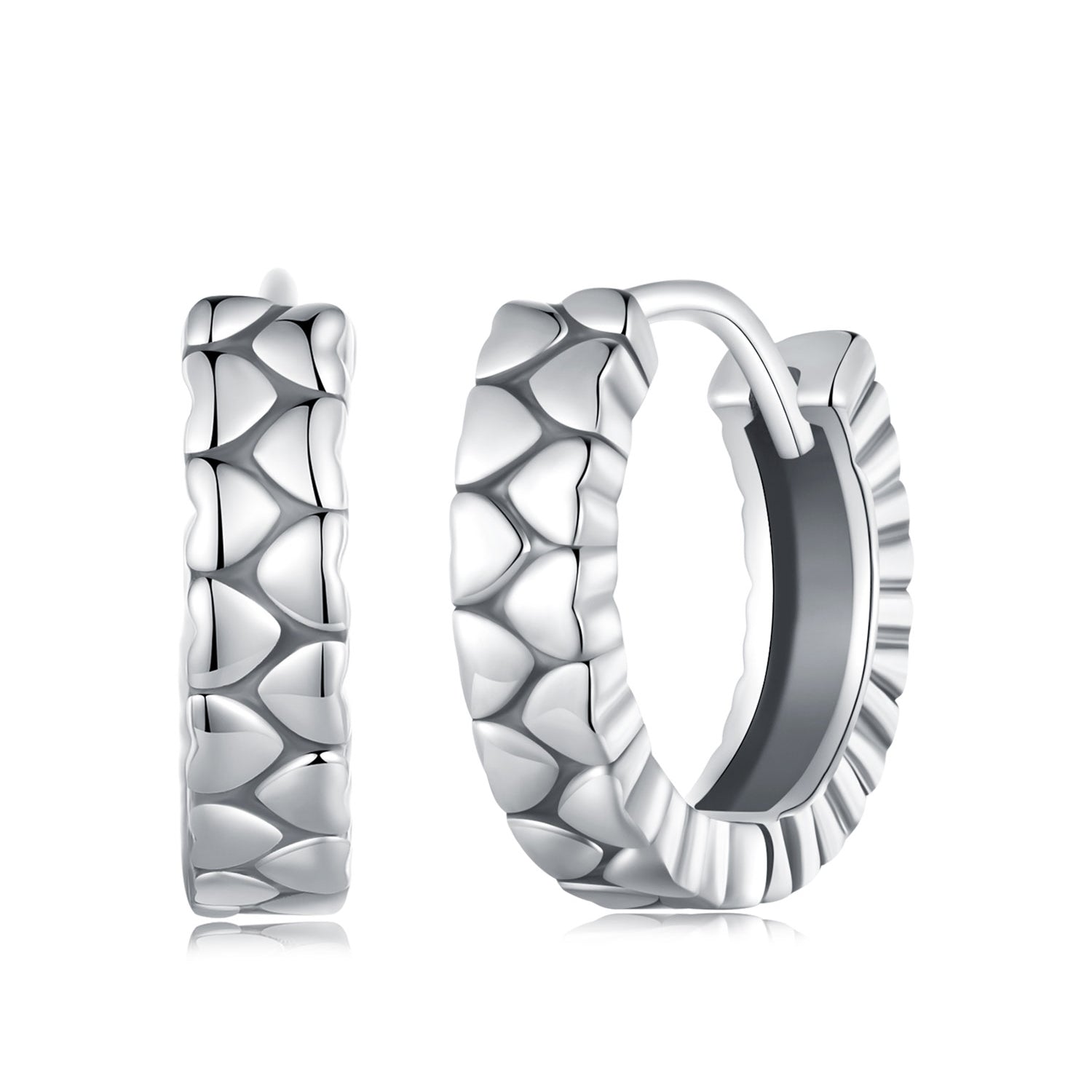 Silver Earrings Retro Love Hoop Earrings For Sale - sursenso Earring