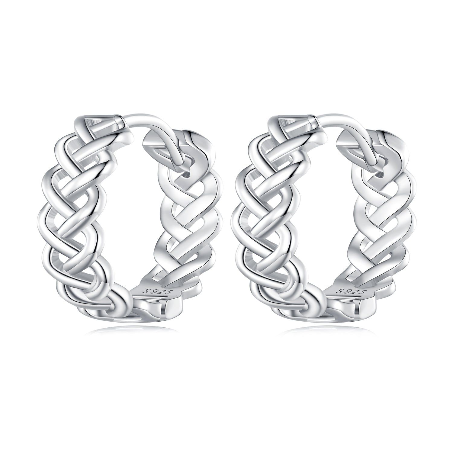 Silver Earrings Rope Braiding Hoop Earrings For Sale - sursenso Earring