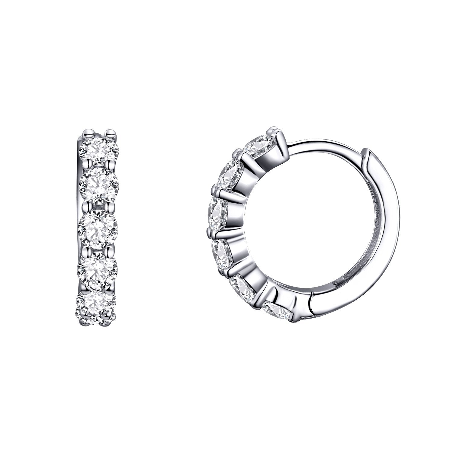 Silver Earrings Shining Time CZ Hoop Earrings For Sale - sursenso Earring
